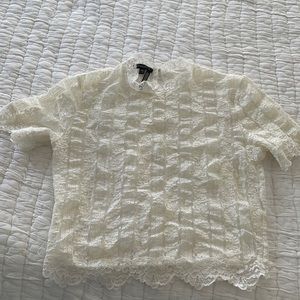 Stretchy lace crop top